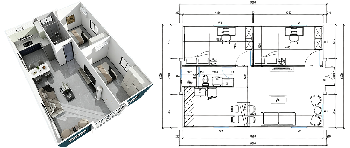 56㎡ Floor Plan