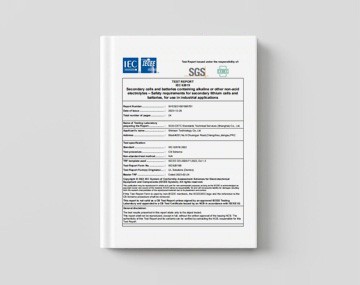 Battery packs IEC testing report
